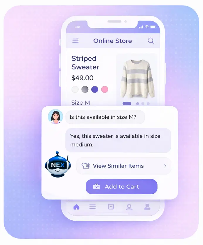 ai nexchatbot for e-commerce website stores